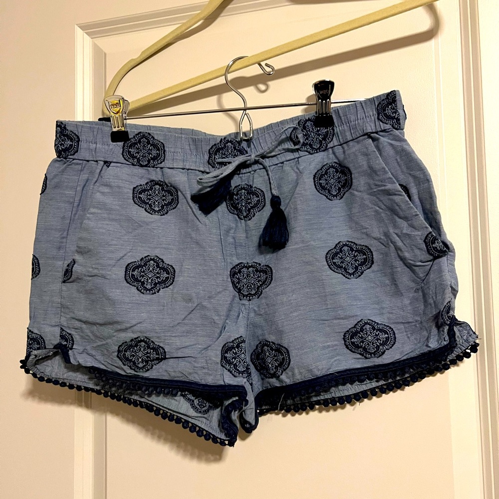 Blue Paisley Shorts